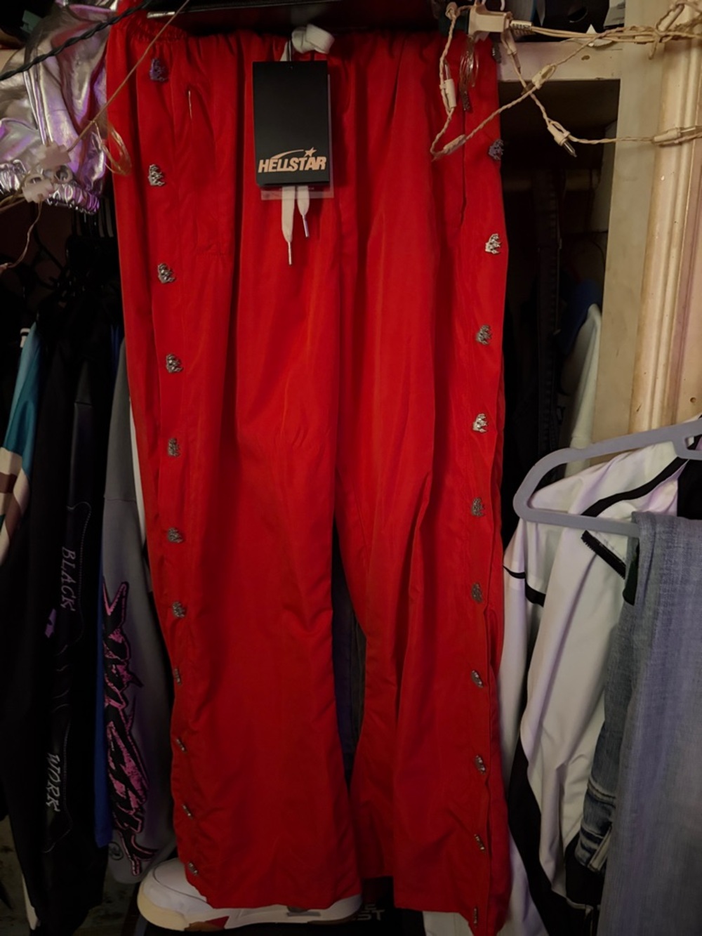 Helistar Red Snap-Detail Men's Joggers